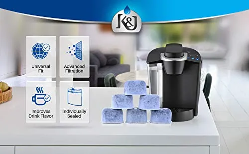 12 Pack Keurig Filter Replacement by K&J - Compatible with Keurig Coffee Machine (2.0 and older)