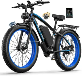 24"/26" Ebike for Adults Electric, Peak 2500W E-Bike, 52V 19.2Ah, Max 40MPH&70Miles, Hydraulic Disc Brake, Off Road Snow Mountain Pedal Assist E-Bikes, Fat Tire Fast E-Bicycle, UL Certified
