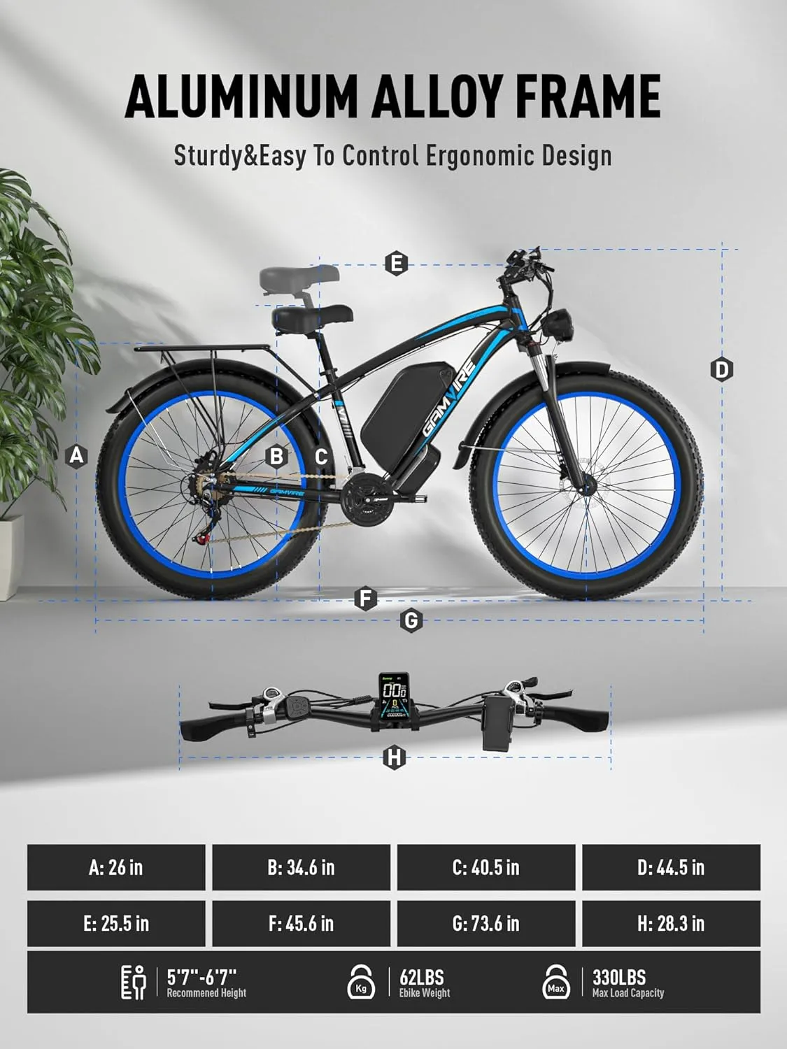 24"/26" Ebike for Adults Electric, Peak 2500W E-Bike, 52V 19.2Ah, Max 40MPH&70Miles, Hydraulic Disc Brake, Off Road Snow Mountain Pedal Assist E-Bikes, Fat Tire Fast E-Bicycle, UL Certified
