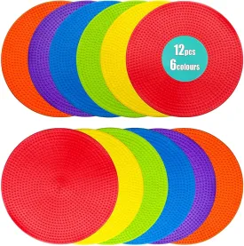 4.72 inch 9inch Non Slip Agility Marker Aggregate Dots 6 Color Floor Dot Marker for Classroom Dance Sports Football Basketball Speed Agility Training