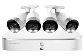 4K Ultra HD 8-Channel IP Security System with 4 Smart Deterrence 4K (8MP) Cameras, Smart Motion Detection and Smart Home Voice Control