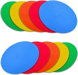 9 Inch 9.8 Inch Colored spot Marker 12 Pcs, Non-Slip Rubber Agility Markers Flat Field Cones Floor Dots for Football, Basketball Training Markers, Dance Practice and Drills with Flat Cones Points