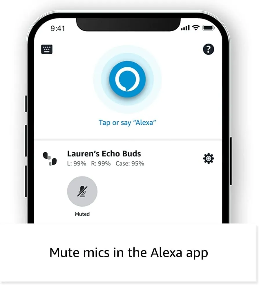 Amazon Echo Buds (newest model), True Wireless Bluetooth 5.2 Earbuds with Alexa, audio personalization, multipoint, 20H battery with charging case, fast charging, sweat resistant, Black