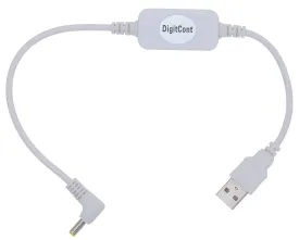 DigitCont USB DC 5V to DC 12V Power Supply Cable/Adapter/Voltage Step Up Converter, 4mm x 1.7mm, 1' Length, Plug & Play, Small & Light, for Amazon Echo Spot, Echo Dot (White)