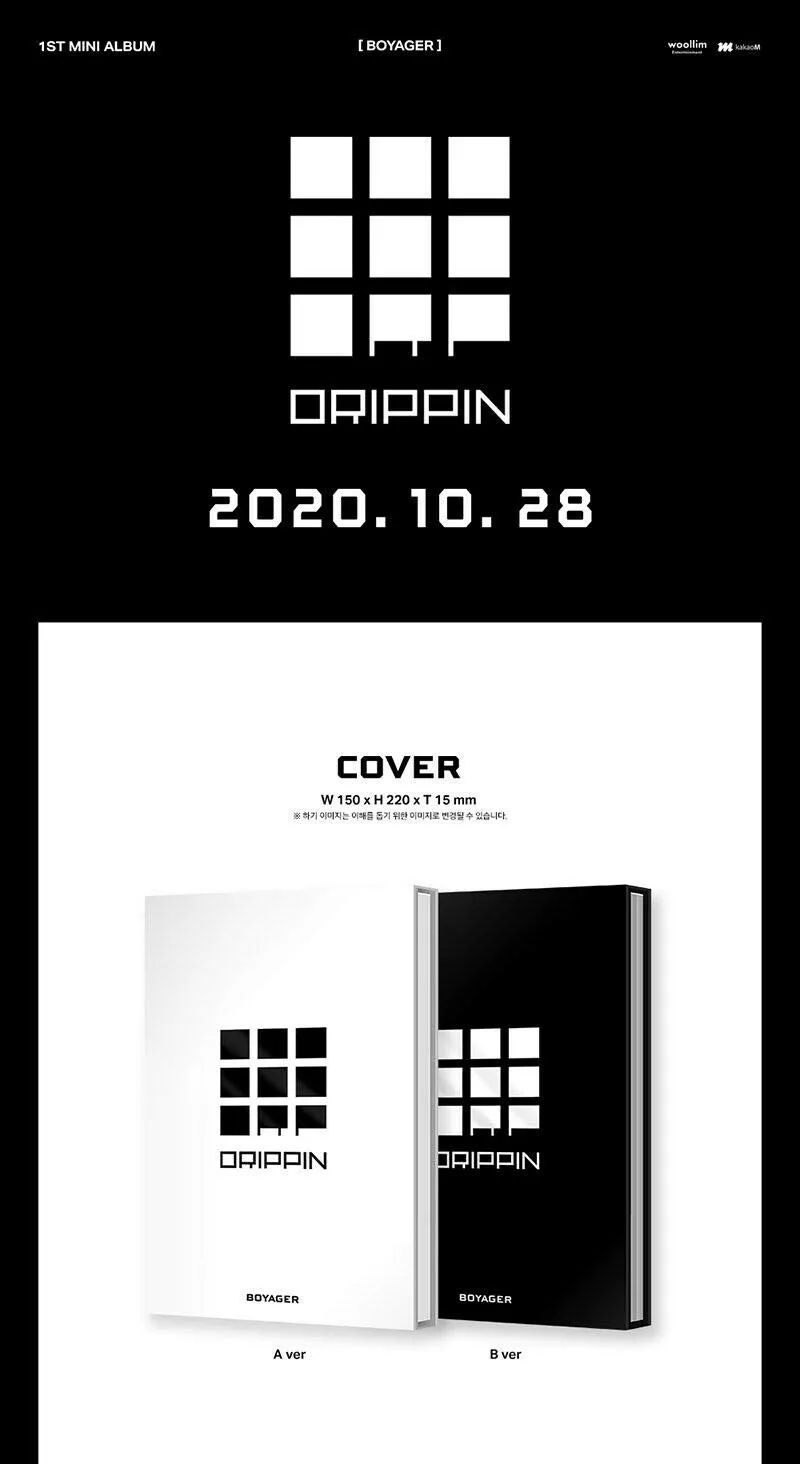 DRIPPIN [BOYAGER] 1st Mini Album [A   B] 2 VER SET. 2ea CD 2ea Photo Book(each 80p) 2ea Luggage Tag 4ea Photo Card TRACKING CODE K-POP SEALED