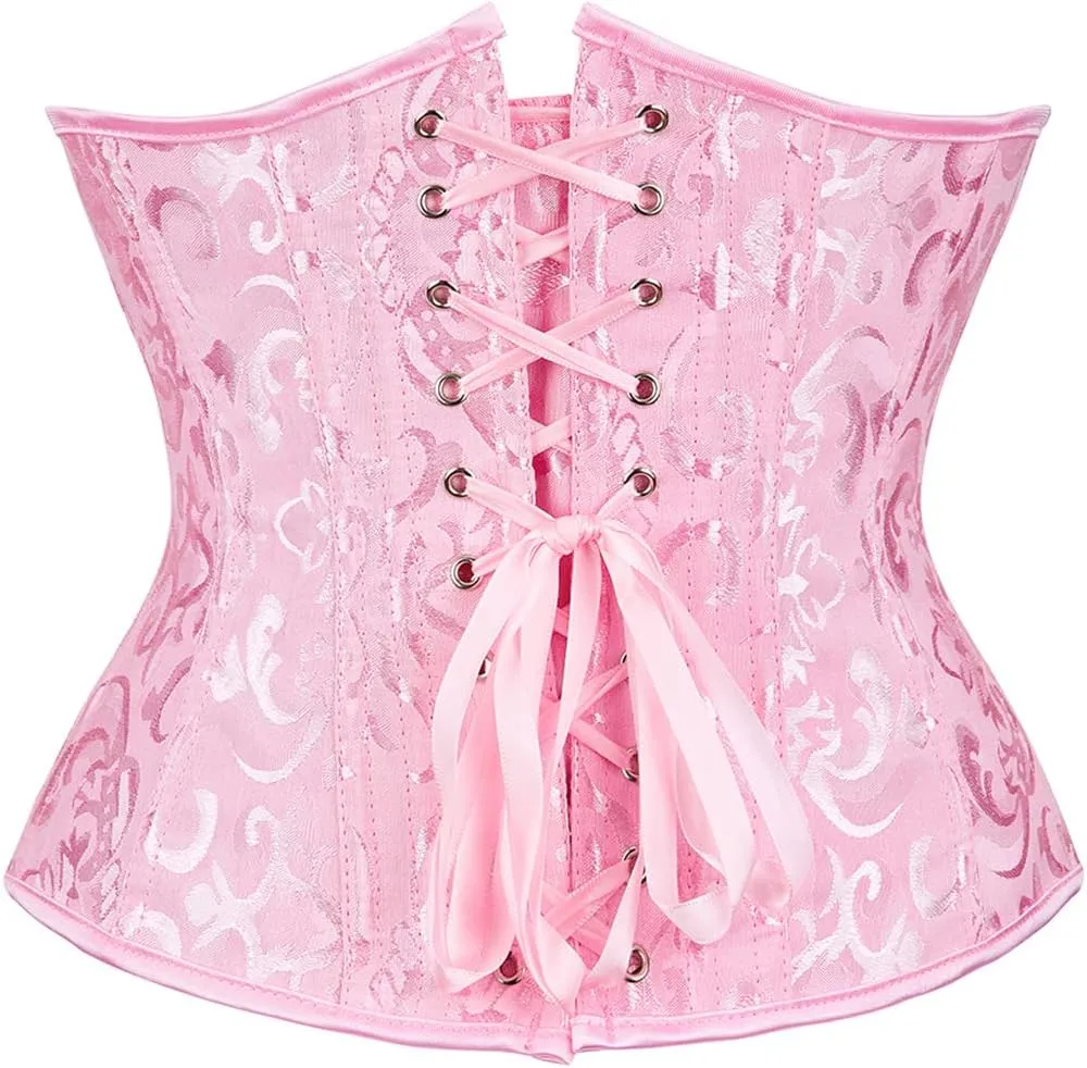 frawirshau Women's 9427 Lace Up Boned Underbust Waist Trainer Corset