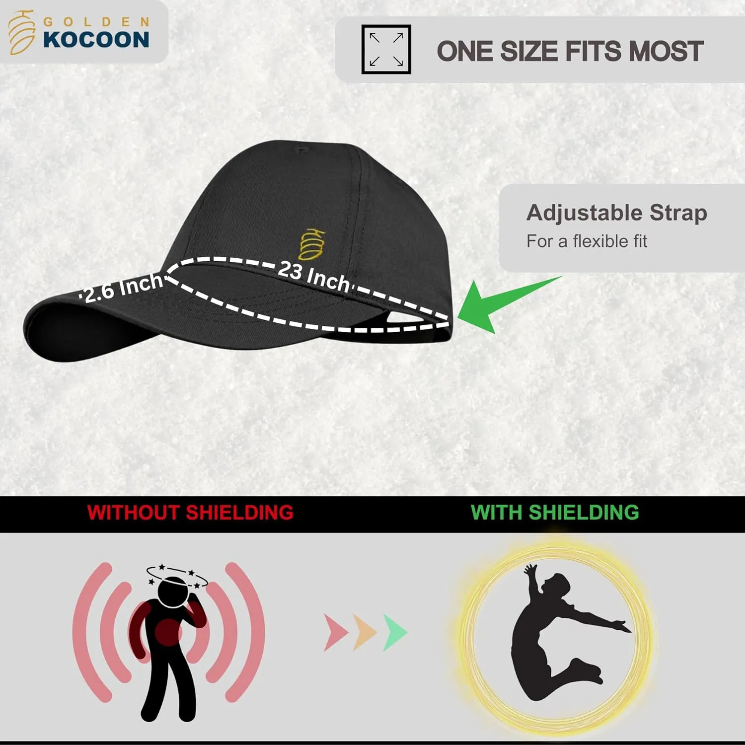 Golden Kocoon- E.M.F Cap Hat- Bamboo Faraday Fabric Liner- 5.g, Cell Towers, Bluetooth, Smart Meters & WiFi