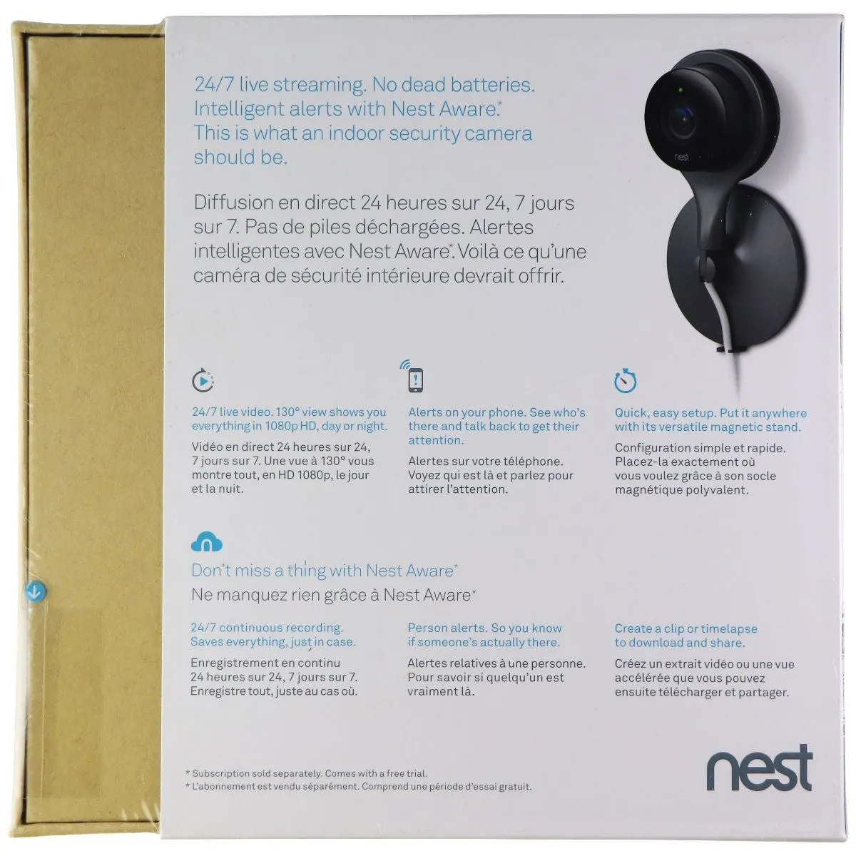Google Nest Cam Indoor Security Camera - Black (NC1102EF)