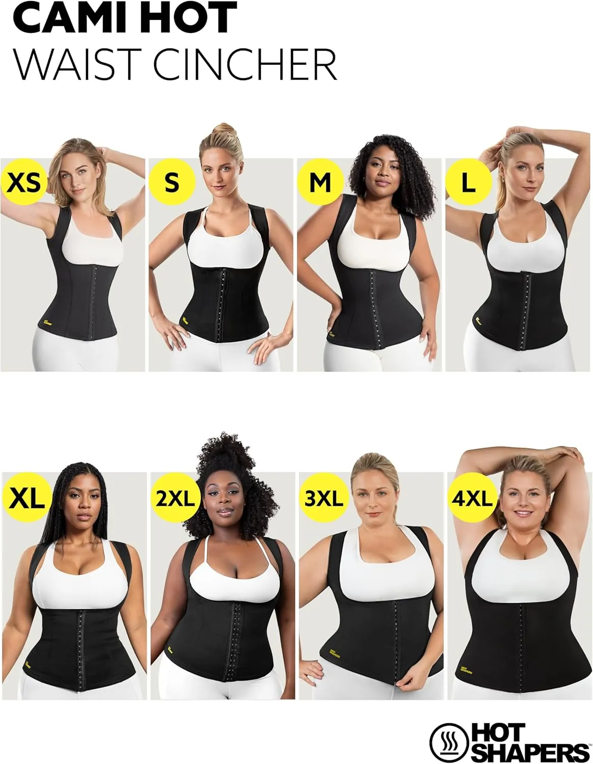 HOT SHAPERS Womens Waist Cincher - Compression & Sweat-Enhancing trainer for Waist Slimming & Tummy Control
