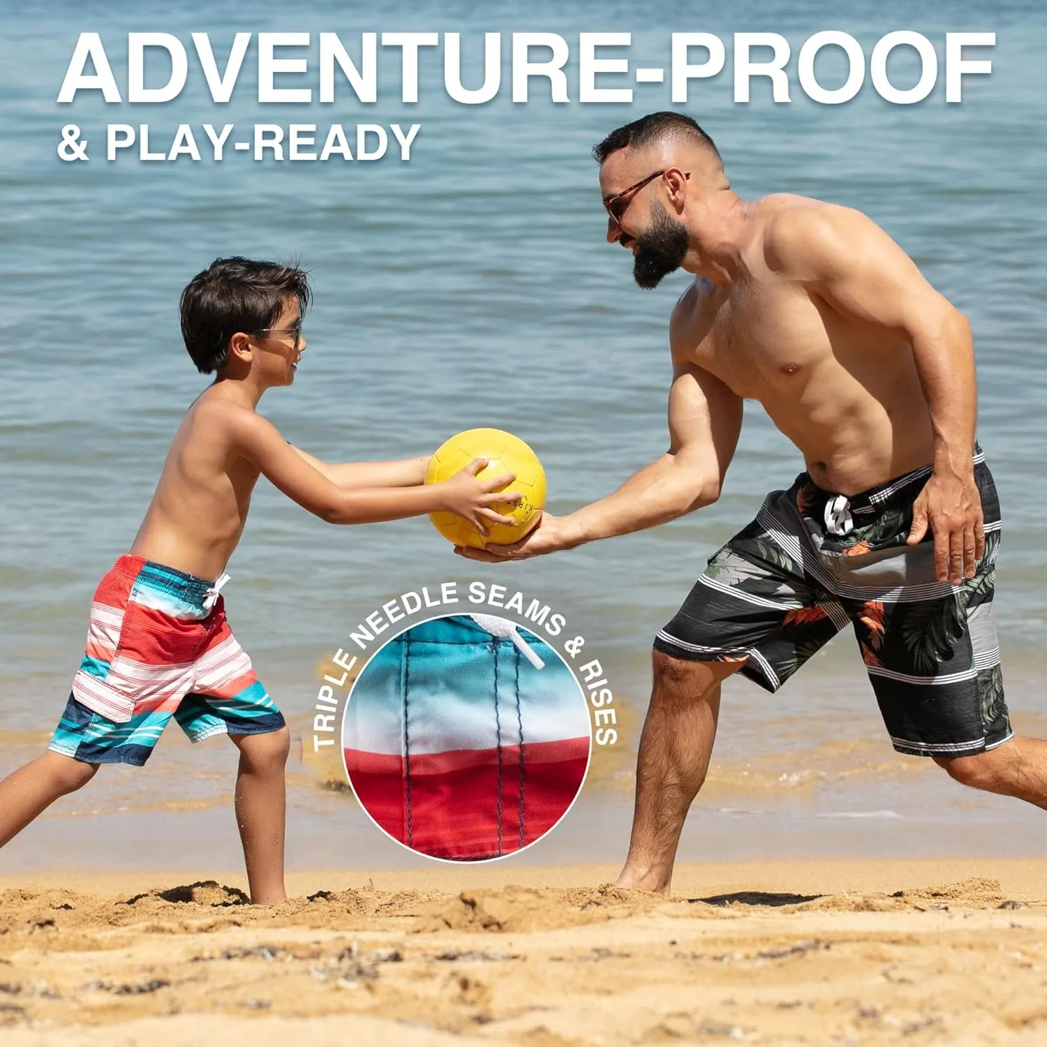 Kanu Surf Echo Boys Swim Trunks with UPF 50  Sun Protection-Quick Dry Boys Swimsuit