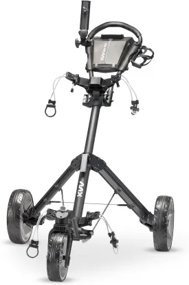 KVV Mini-Pro Deluxe Golf Cart for All Age Groups,Golf Push Cart with Adjustable Upper Bracket, 360 Swivel Front Wheel, Ultra-Compact SizeCharcoal
