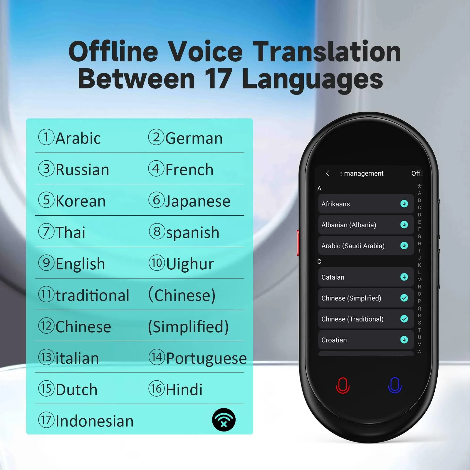 Language Translator Device, Portable Two-Way Instant Translator, Offline Online Voice Photo Translation, 137 Languages Supported, High Accuracy Translator Device for Travel Business Learning (Black)