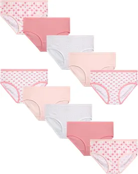 Laura Ashley Girls Underwear Briefs - 10 Pack Soft Comfort Stretch Breathable Cotton Underwear Panties for Girls (Sizes:4-12)