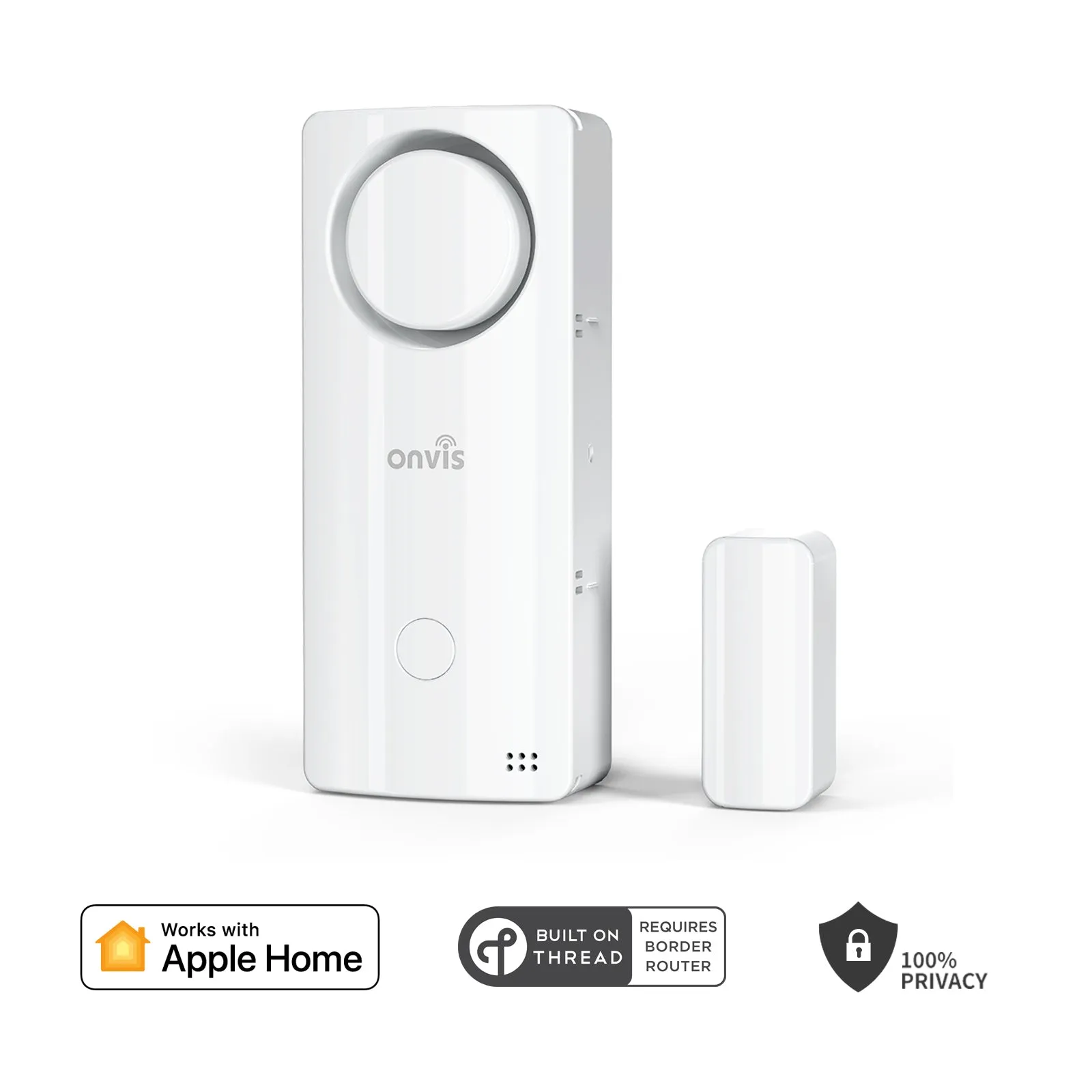 Onvis Security Sensor CS2, Apple HomeKit over Thread, 4-in-1 Wireless Door Window Contact Sensor, Alarm System, Thermometer, Hygrometer for Smart Home Automation