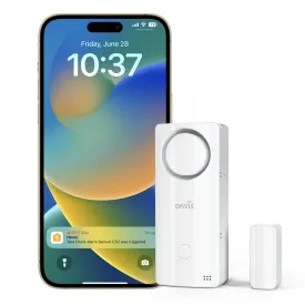 Onvis Security Sensor CS2, Apple HomeKit over Thread, 4-in-1 Wireless Door Window Contact Sensor, Alarm System, Thermometer, Hygrometer for Smart Home Automation