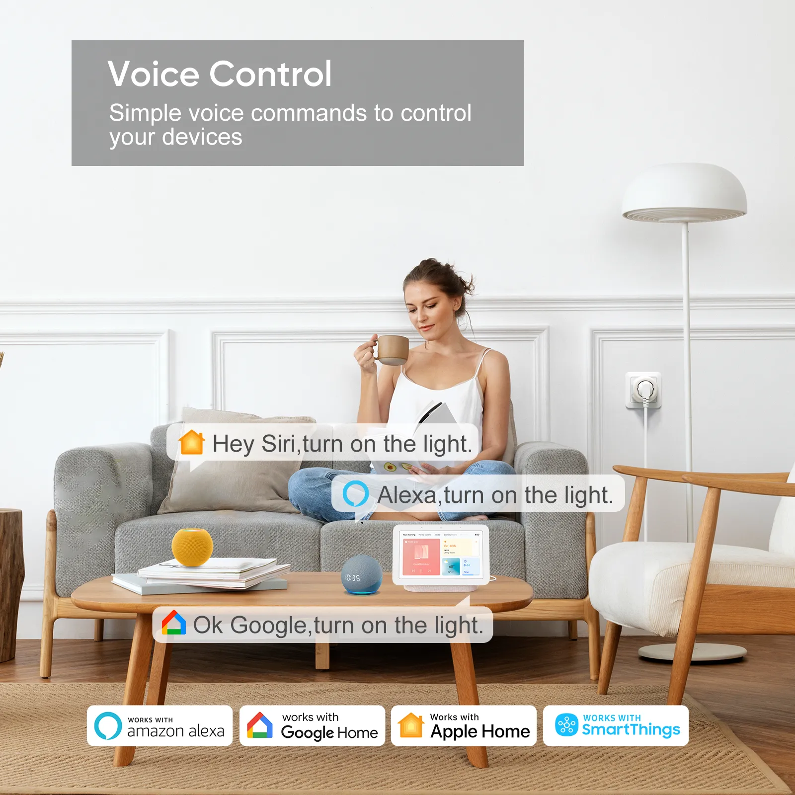 Onvis Smart Plug S4EU, Matter over Thread, 16A/4000W Max, Works with Apple Home, Alexa, Google Home, SmartThings