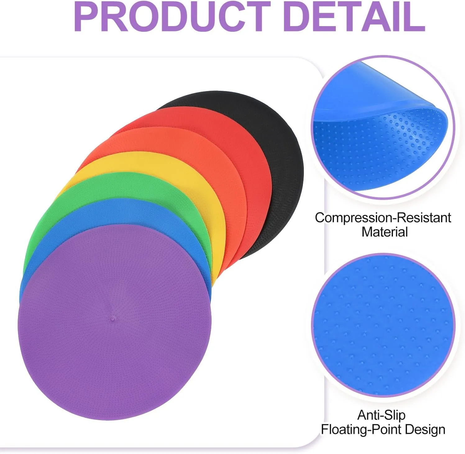 PATIKIL Spot Markers, Non-Slip Floor Dots Agility Markers Flat Field Cones Poly Dots for Gym PE Speed Training Dance Soccer Basketball Sports