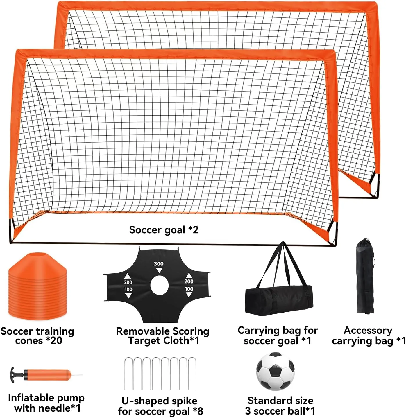 Portable Pop Up Soccer Goal - 6x4ft Backyard Training Equipment with Soccer Ball, Scoring Target Cloth, and Conesl,Fencing Training EquipmentBaseball & Softball Protective Screens