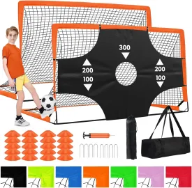 Portable Pop Up Soccer Goal - 6x4ft Backyard Training Equipment with Soccer Ball, Scoring Target Cloth, and Conesl,Fencing Training EquipmentBaseball & Softball Protective Screens