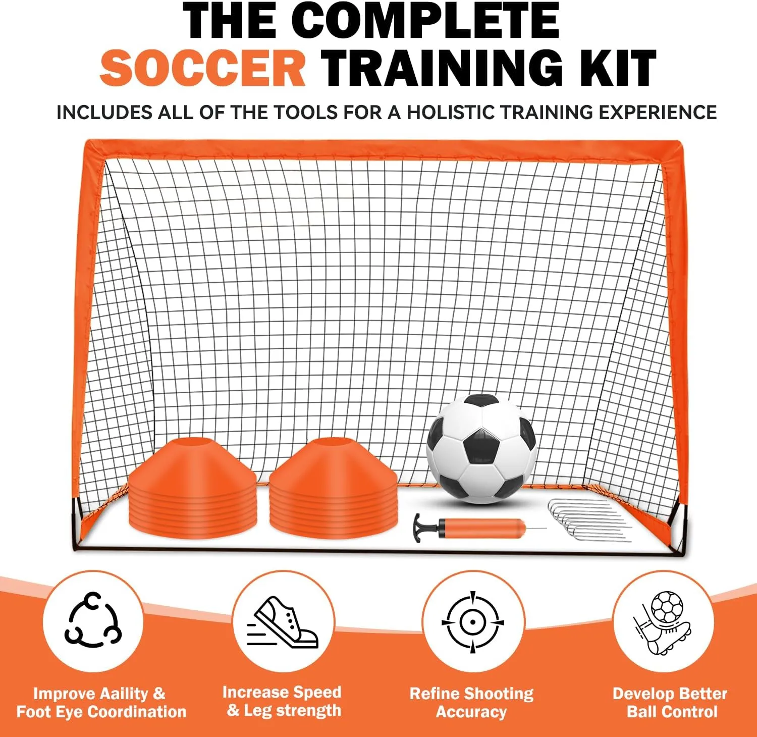 Portable Pop Up Soccer Goal - 6x4ft Backyard Training Equipment with Soccer Ball, Scoring Target Cloth, and Conesl,Fencing Training EquipmentBaseball & Softball Protective Screens