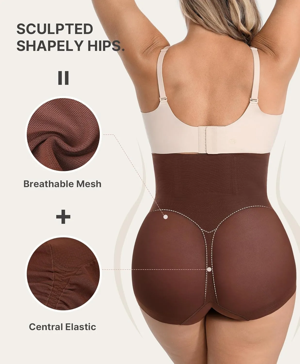 SHAPELLX Women's Shapewear Panties Tummy Control Underwear High Waist Body Shaper Breathable Compression Briefs Girdle
