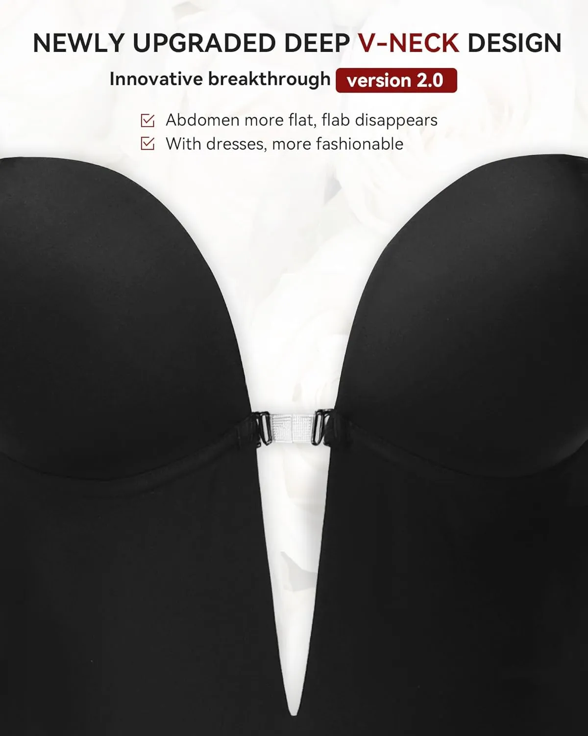 SHAPSHE Backless Shapewear for Women Strapless Deep V Bodysuit Short Torso Low Back Body Shaper