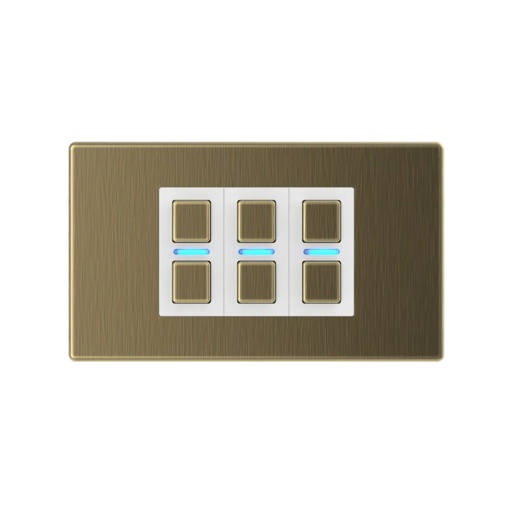 Smart Dimmer (3 Gang) - Antique Brass