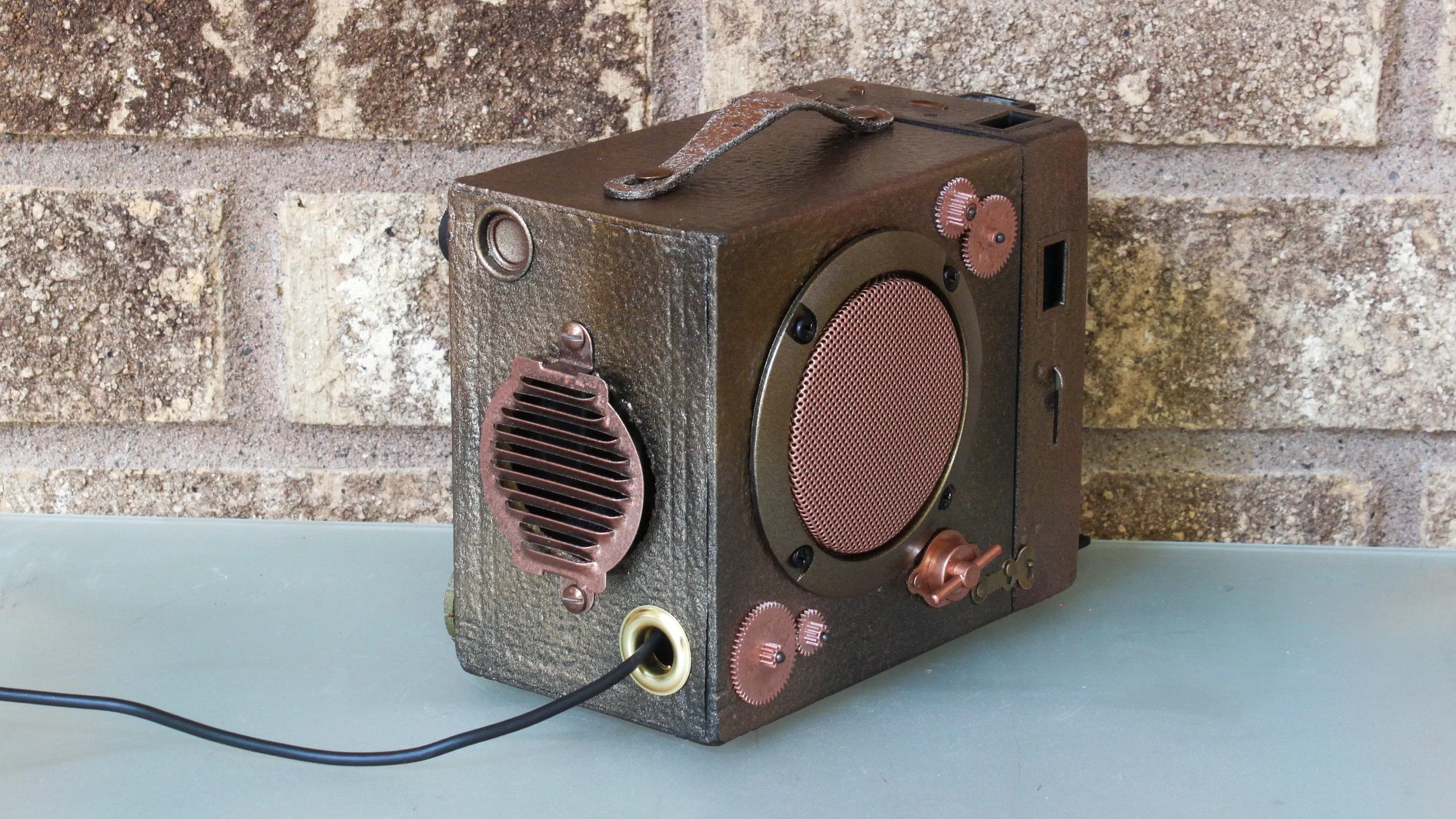 Steampunk Amazon 3rd Gen Echo Dot Holder/Stand, Gifts for Geeks, Electronic Audio gadget for him and her, signed & numbered artwork