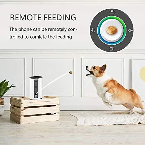 WOpet Smart Pet Camera:Dog Treat Dispenser, Full HD WiFi Pet Camera with Night Vision for Pet Viewing,Two Way Audio Communication Designed for Dogs and Cats,Monitor Your Pet Remotely